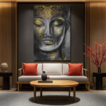 Tableau Bouddha Noir Et Or